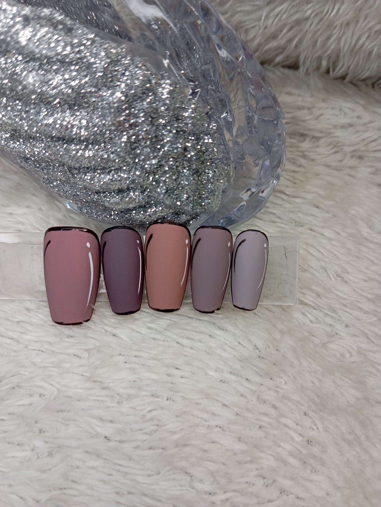 đ«ïž Set Press-On Nails â Brown & Grey Elegance