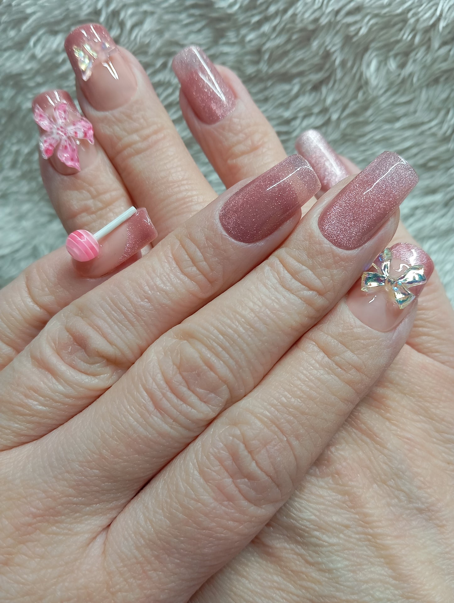 Press on nails Rose Sugar