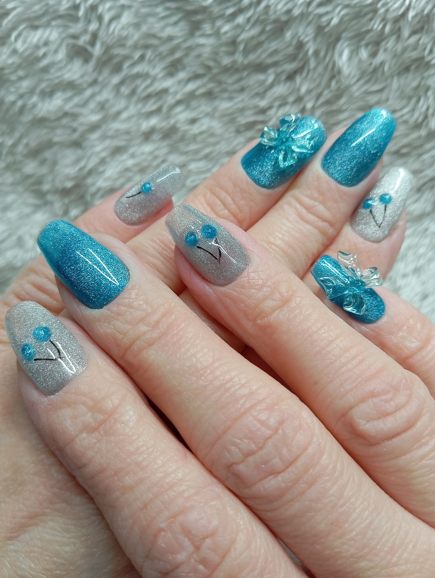 Press on nails 💎 Ocean Bloom