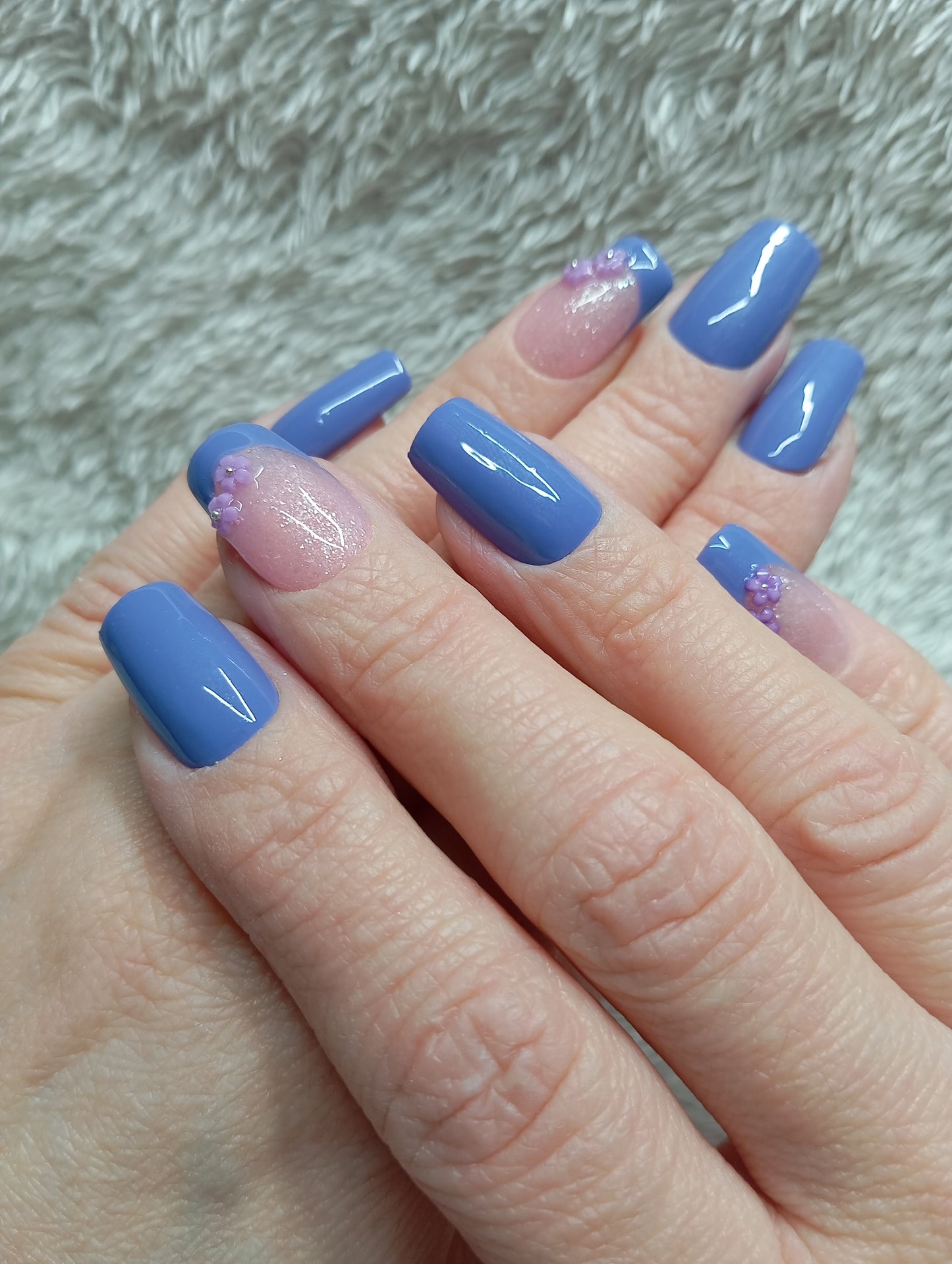 Press on nails💜 Blue Violet Galaxy