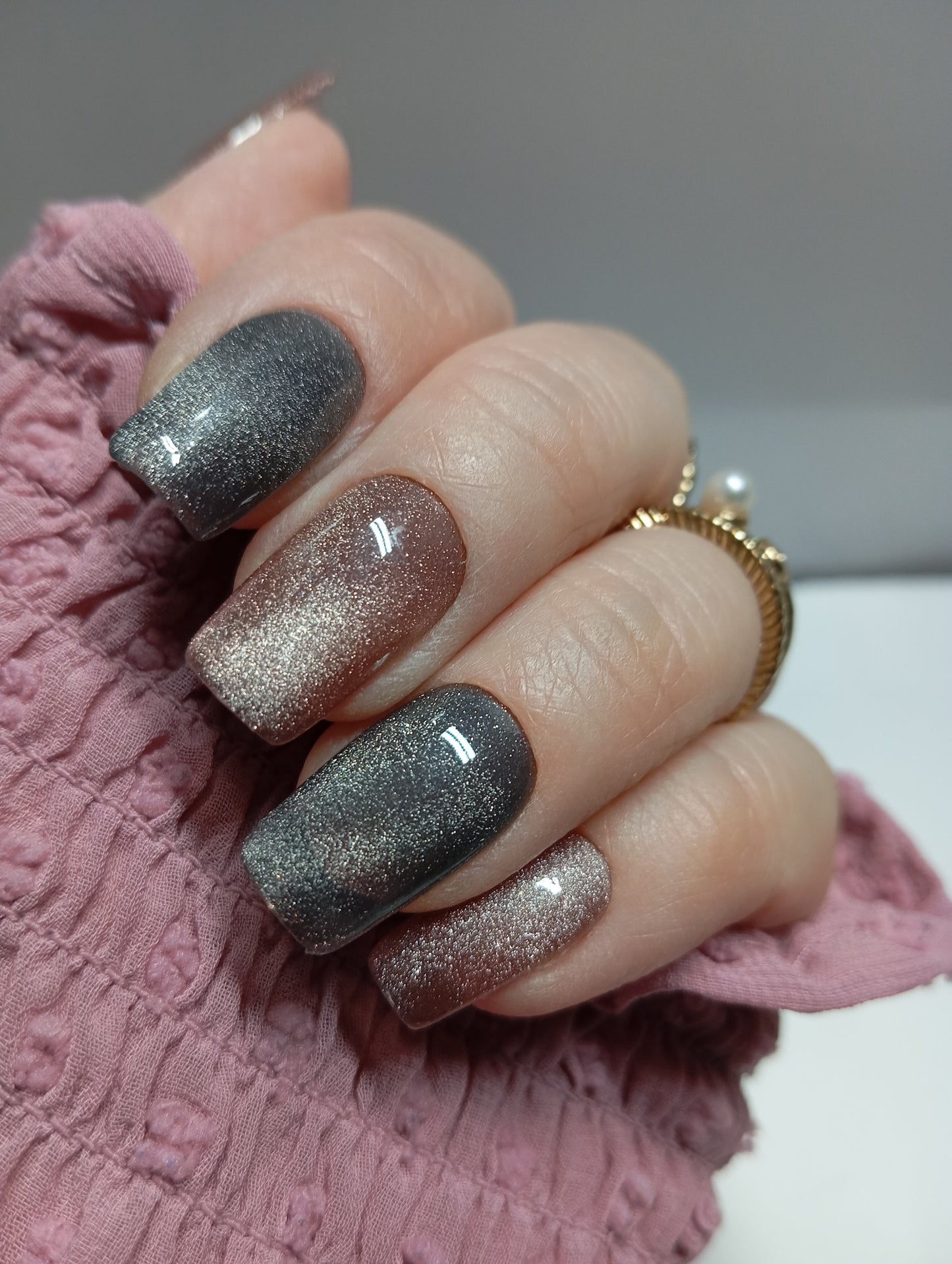 Press-on Nails "Cat Eye Météorite"