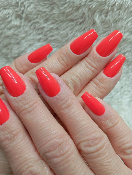 👉 Press On Nails – Rouge Intense Brillant | Kit 30 faux ongles