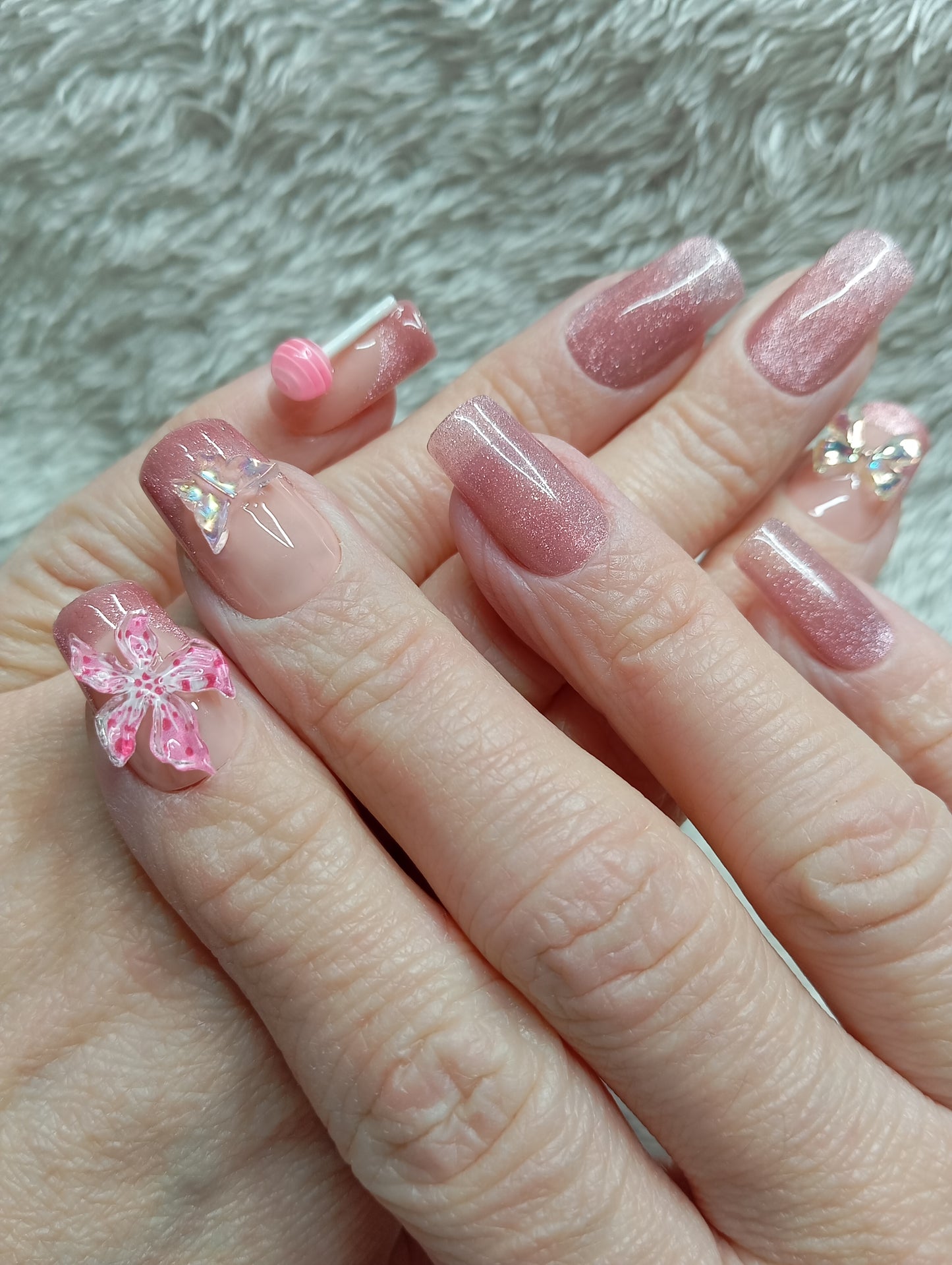 Press on nails Rose Sugar