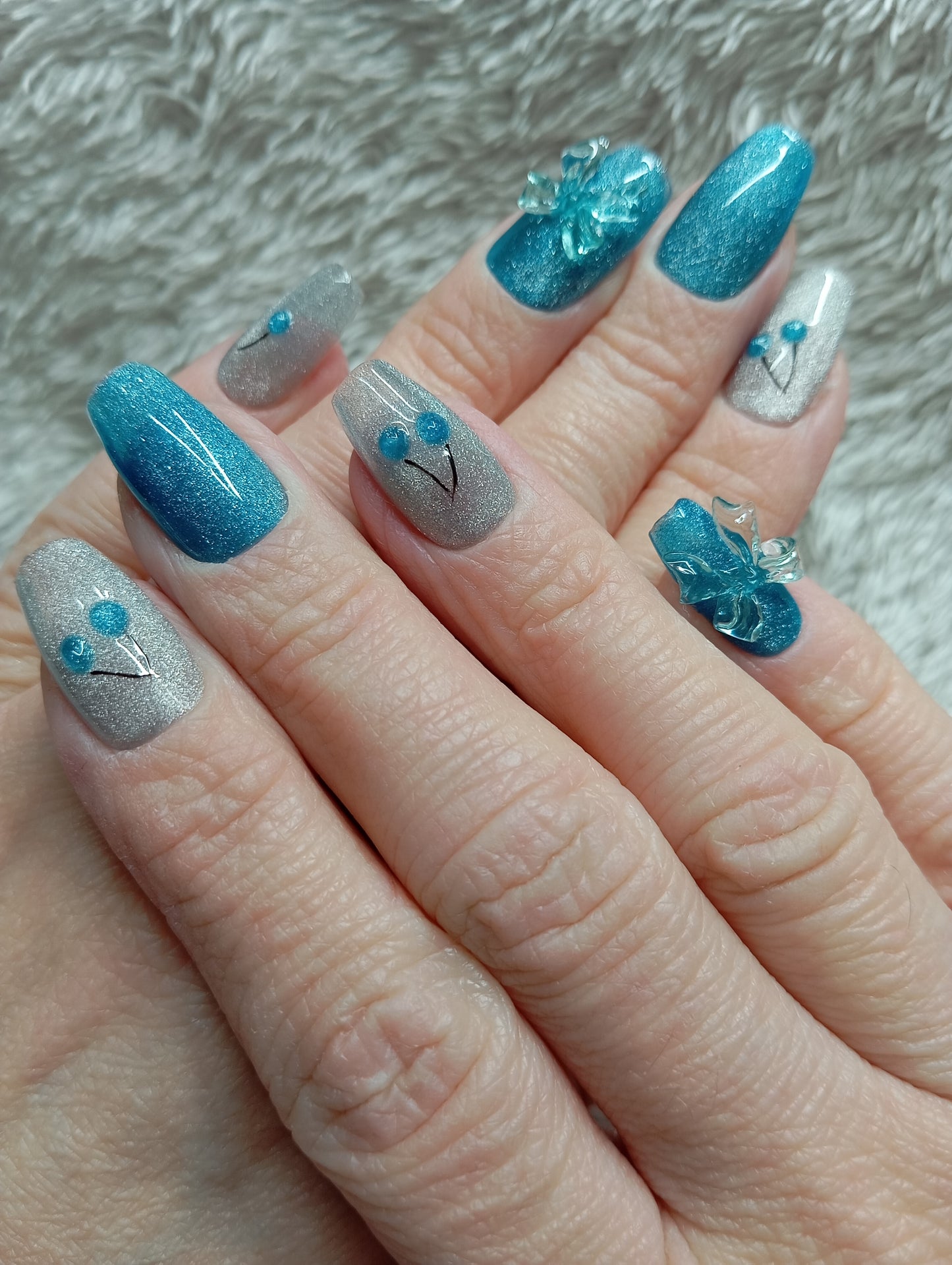 Press on nails 💎 Ocean Bloom