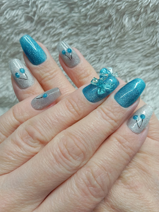 Press on nails 💎 Ocean Bloom