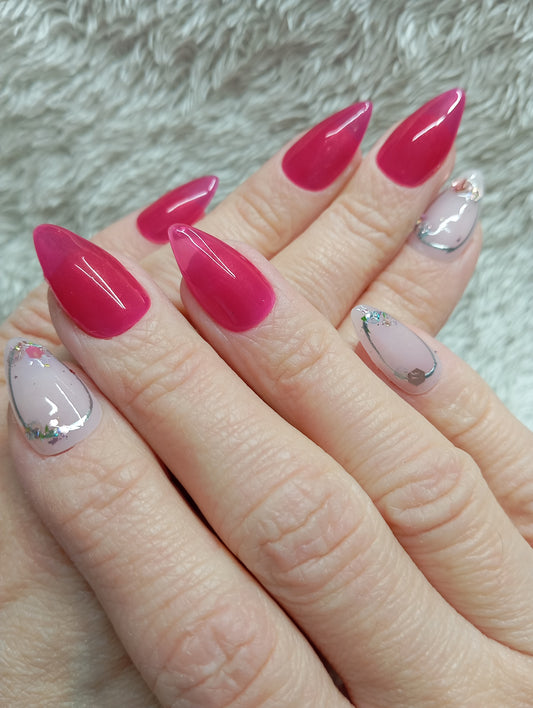 💅 Press-On Nails – Fuchsia Glow