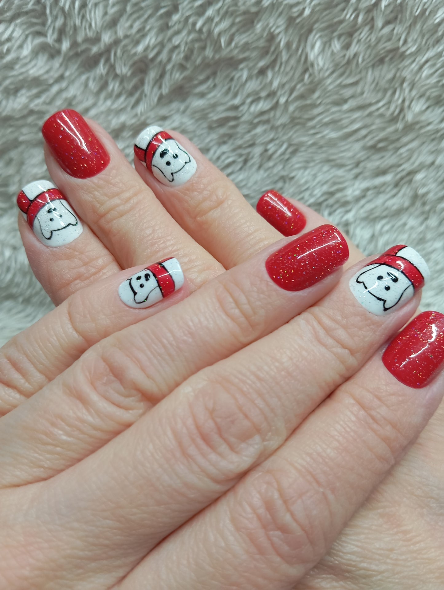 Press on nails 🎄 Christmas Teddy
