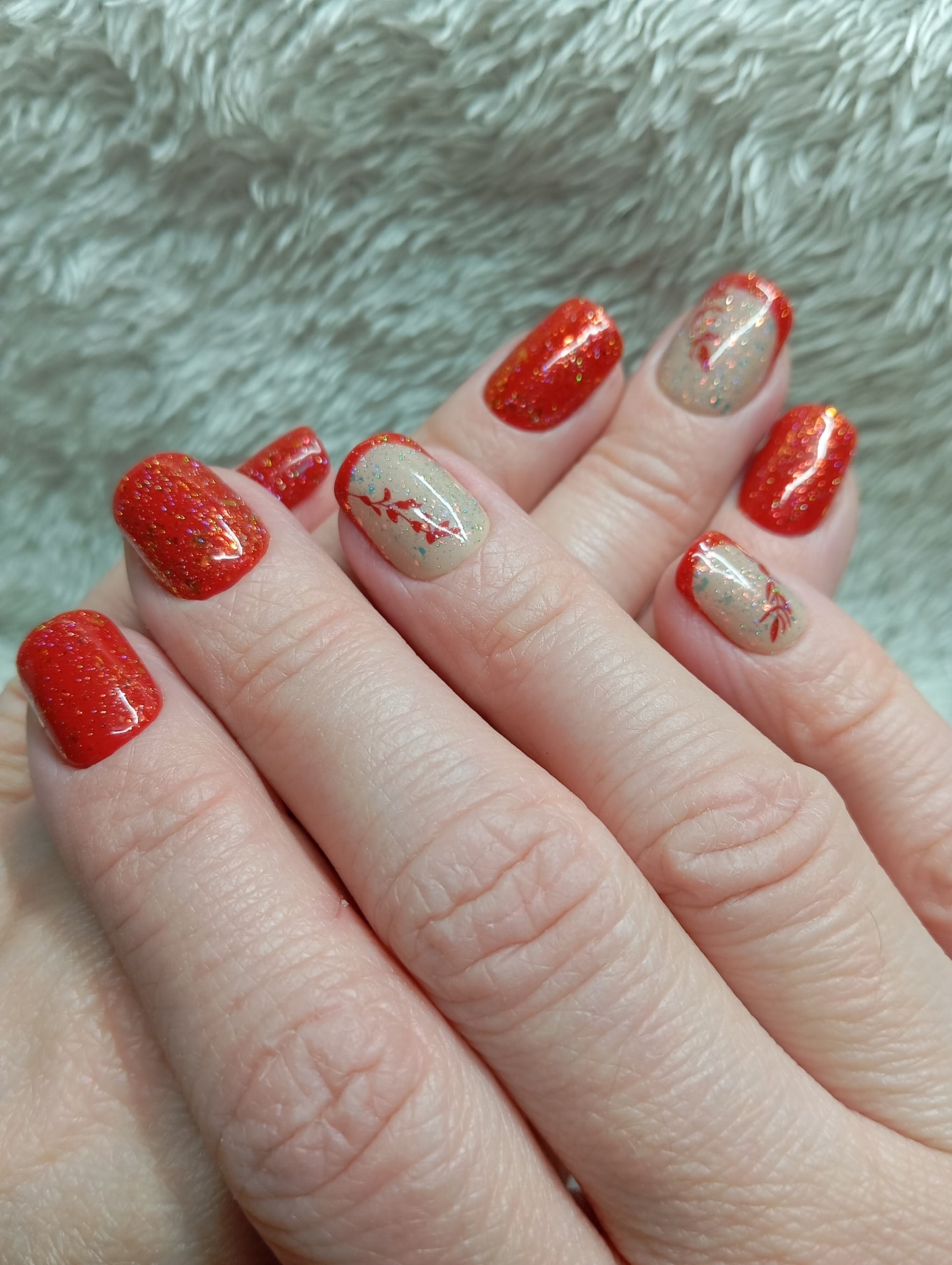 Press on nails 🌸 Cherry Blossom Gold