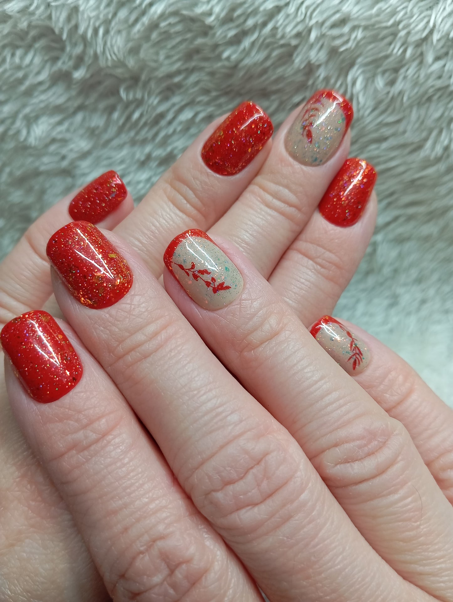 Press on nails 🌸 Cherry Blossom Gold